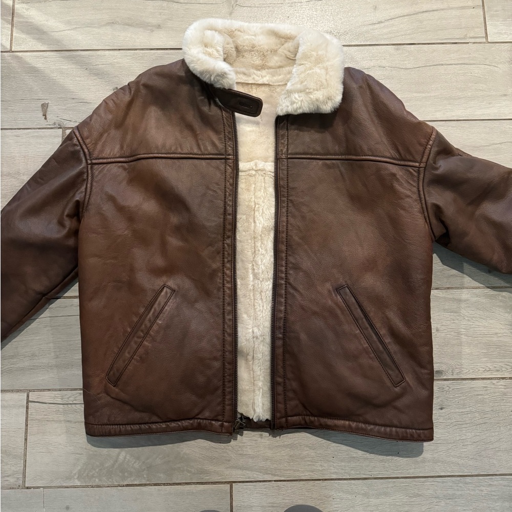 Vintage Wilson’s Brown Leather Jacket with fur